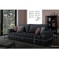 Canapé 3 places convertible et espace de rangement - Gris anthracite - en tissu velours de qualité luxe, LAZIO
