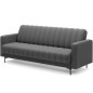 Canapé 3 places convertible velours luxe gris foncé, coffre, RONSARD Canapé 3 places convertible velours luxe gris foncé, coffre, RONSARD
