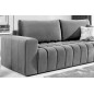 Canapé 3 places convertible et espace de rangement - Gris - en tissu velours de qualité luxe, LAZIO