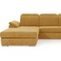 Canapé d'angle convertible en tissu Luxe, jaune moutarde, 5 places, angle gauche (vu de face) , TRESOR