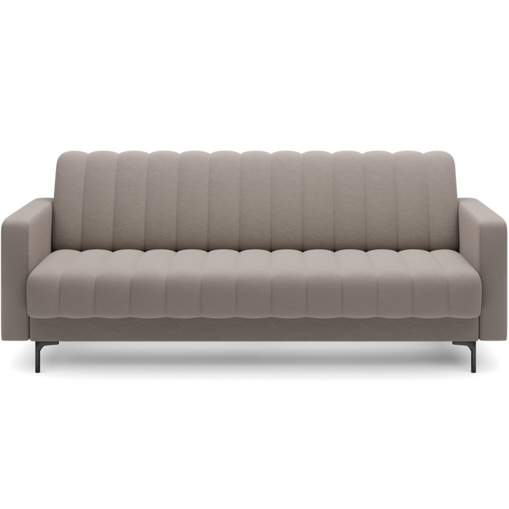 Canapé 3 places convertible velours luxe beige, coffre, RONSARD Canapé 3 places convertible velours luxe beige, coffre, RONSARD