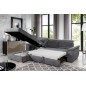 - Canapé d'angle convertible en tissu Luxe gris foncé, 5 places, angle gauche (vu de face) , TRESOR