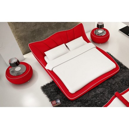 Lit en cuir italien de luxe LUXEN, rouge