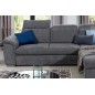Canapé d'angle convertible en tissu Luxe gris foncé, 5 places, angle droit (vu de face) - TRESOR