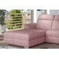 - Canapé d'angle convertible en tissu Luxe, rose, 5 places, angle gauche (vu de face) , TRESOR