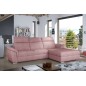 Canapé d'angle convertible en tissu Luxe, rose, 5 places, angle droit (vu de face) , TRESOR