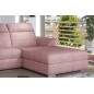 Canapé d'angle convertible en tissu Luxe, rose, 5 places, angle droit (vu de face) , TRESOR