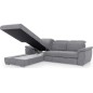Canapé d'angle convertible en tissu Luxe, gris, 5 places, angle gauche (vu de face) , TRESOR