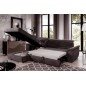 Canapé d'angle convertible en tissu Luxe, marron, 5 places, angle gauche (vu de face) , TRESOR