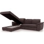 Canapé d'angle convertible en tissu Luxe, marron, 5 places, angle gauche (vu de face) , TRESOR