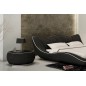 Lit en cuir italien de luxe LUXEN, noir, 160x200