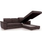 Canapé d'angle convertible en tissu Luxe, marron, 5 places, angle droit (vu de face) , TRESOR