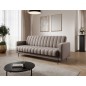 Canapé 3 places convertible velours luxe beige, coffre, RONSARD Canapé 3 places convertible velours luxe beige, coffre, RONSARD