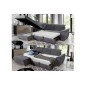 Canapé d'angle convertible en tissu velours Prestige, vert, 5 places, angle gauche (vu de face) - TRESOR