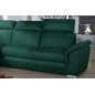 Canapé d'angle convertible en tissu velours Prestige, vert, 5 places, angle gauche (vu de face) - TRESOR