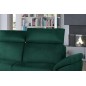 Canapé d'angle convertible en tissu velours Prestige, vert, 5 places, angle gauche (vu de face) - TRESOR
