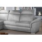 - Canapé d'angle convertible en tissu velours Prestige, gris, 5 places, angle gauche (vu de face) - TRESOR
