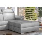 Canapé d'angle convertible en tissu velours Prestige, gris, 5 places, angle droit (vu de face) , TRESOR