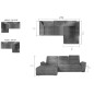 Canapé d'angle convertible en tissu velours Prestige, gris, 5 places, angle droit (vu de face) , TRESOR