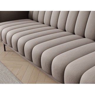 Canapé 3 places convertible velours luxe beige