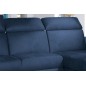 Canapé d'angle convertible en tissu velours Prestige, bleu, 5 places, angle droit (vu de face) - TRESOR