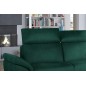 Canapé d'angle convertible en tissu velours Prestige, vert, 5 places, angle droit (vu de face) - TRESOR