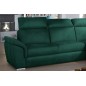 Canapé d'angle convertible en tissu velours Prestige, vert, 5 places, angle droit (vu de face) - TRESOR