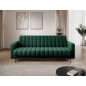 Canapé 3 places convertible velours luxe vert, coffre, RONSARD