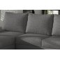 Canapé d'angle convertible - en tissu gris et simili gris, angle gauche (vu de face) - LUCAS, 4 places