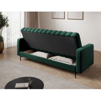 Canapé 3 places convertible velours luxe vert