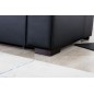 Canapé d'angle convertible - en tissu gris et simili noir, angle droit (vu de face) - LUCAS, 4 places