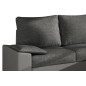Canapé d'angle convertible - en tissu gris et simili gris, angle droit (vu de face) - LUCAS, 4 places