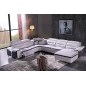 2eme paiement de la commande: Canapé d'angle relax électrique en cuir buffle italien de luxe: combirelax, blanc et noir , angle