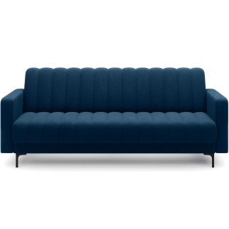 Canapé 3 places convertible velours luxe bleu foncé