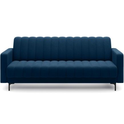 Canapé 3 places convertible velours luxe bleu foncé