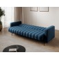Canapé 3 places convertible velours luxe bleu foncé, coffre, RONSARD Canapé 3 places convertible velours luxe bleu foncé, coffre, RONSARD