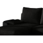 Canapé d'angle convertible, en tissu noir et simili noir - angle gauche (vu de face) - LUCAS, 4 places