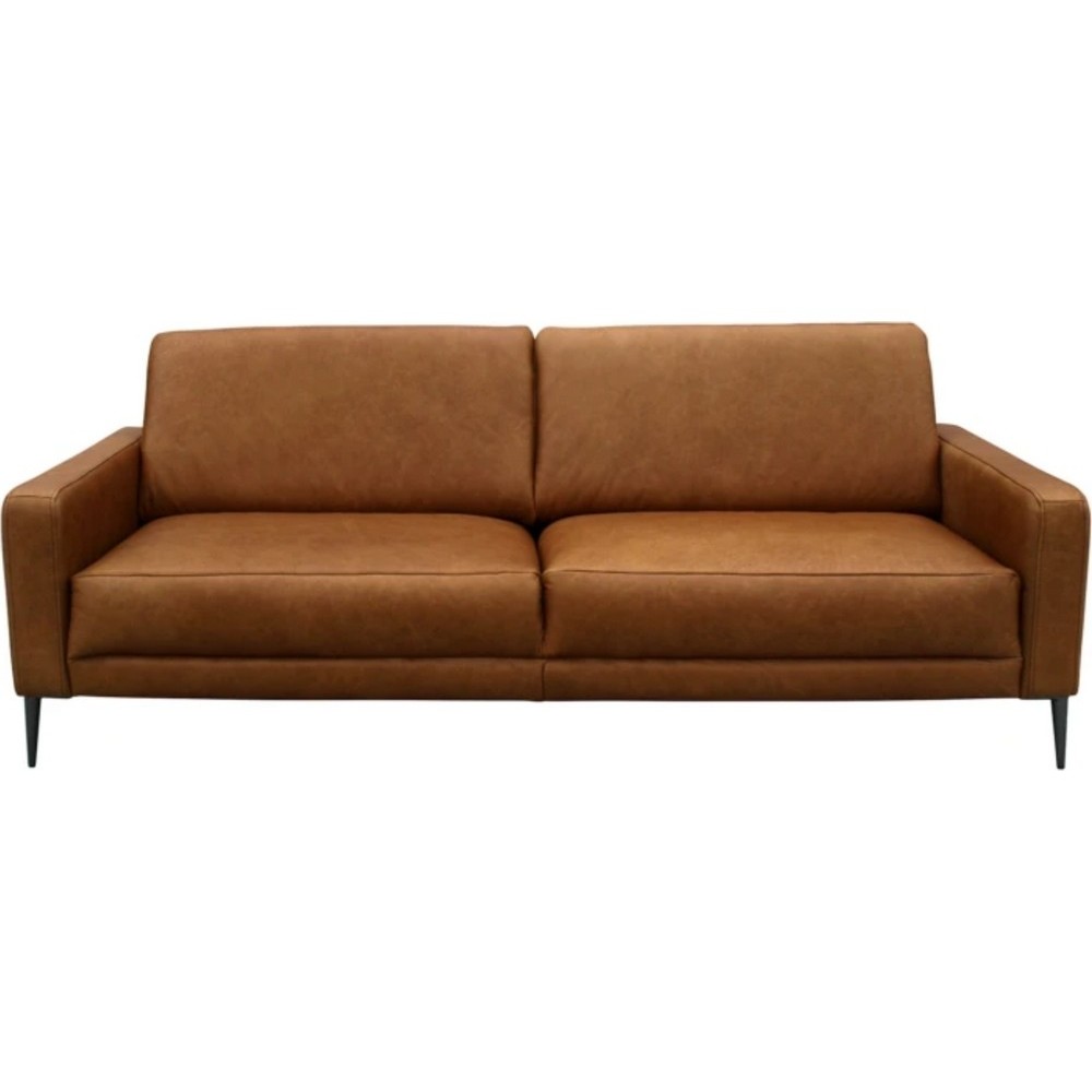 Canapé 3 places en 100% TOUT cuir italien de prestige, SPIRIT, marron cognac