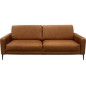 Canapé 3 places en 100% TOUT cuir italien de prestige, SPIRIT, marron cognac