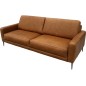 Canapé 3 places en 100% TOUT cuir italien de prestige, SPIRIT, marron cognac