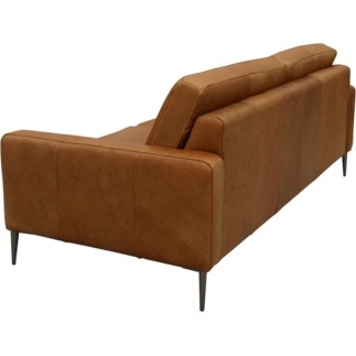 Canapé 3 places en 100% TOUT cuir italien de prestige, SPIRIT, marron cognac