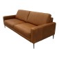 Canapé 3 places en 100% TOUT cuir italien de prestige, SPIRIT, marron cognac