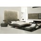 Lit en cuir italien de luxe LUXEN, gris foncé, 180x200