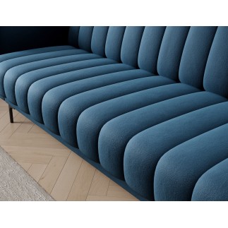 Canapé 3 places convertible velours luxe bleu foncé