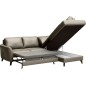 Canapé d'angle convertible en cuir italien de luxe 5 places FIGARI avec coffre, taupe, angle droit (vu de face)