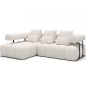 Canapé d'angle convertible en tissu bouclette blanc cassé luxe 5 places LEONI, angle gauche (vu de face) Canapé d'angle convertible en tissu bouclette blanc cassé luxe 5 places LEONI, angle gauche (vu de face)
