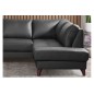 Canapé d'angle convertible en cuir italien de luxe 5 places FIGARI avec coffre, noir, angle droit (vu de face)