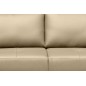 - Canapé d'angle convertible en cuir italien de luxe 5 places FIGARI avec coffre, beige, angle gauche (vu de face)