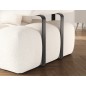 Canapé d'angle convertible en tissu bouclette blanc cassé luxe 5 places LEONI, angle gauche (vu de face) Canapé d'angle convertible en tissu bouclette blanc cassé luxe 5 places LEONI, angle gauche (vu de face)