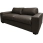 Canapé 3 places convertible en 100% tout cuir italien de luxe, chocolat, CLARK